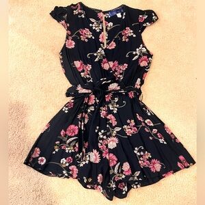 Blue rain Francesca’s boutique brand floral romper